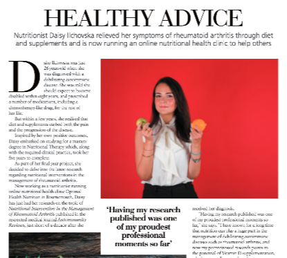 Healthy Advice article may Dorset Life Cover Dorset Living June Bertie Mentor360 Anna Langridge, 1 FitLife, Healthy Style, Article, Wellness, Nutrition tips, Nutitrion content, Digital content, Content Creation, Nutrition plans, Nutritionist, healthy diet,